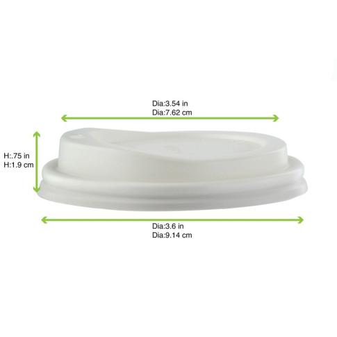 Couvercle dôme blanc avec bec verseur en plastique PLA  H19mm