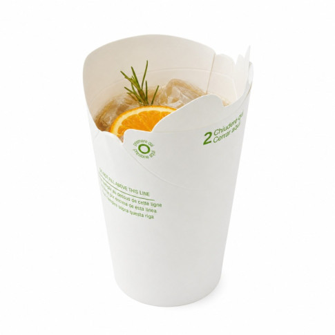 Pot Nolida blanc en carton à fermeture intégrée  H105mm 375ml