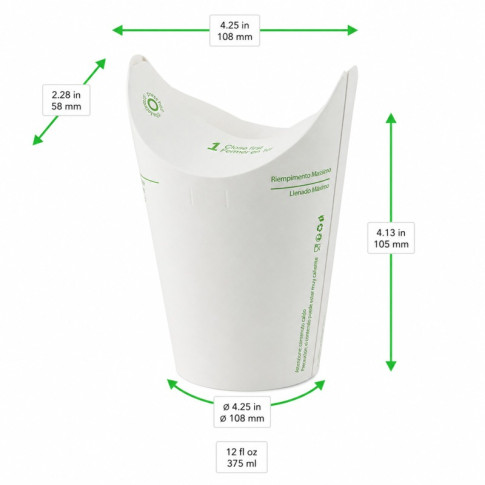 Pot Nolida blanc en carton à fermeture intégrée  H105mm 375ml