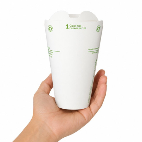 Pot Nolida blanc en carton à fermeture intégrée  H105mm 375ml