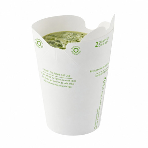 Pot Nolida blanc en carton à fermeture intégrée  H81mm 250ml