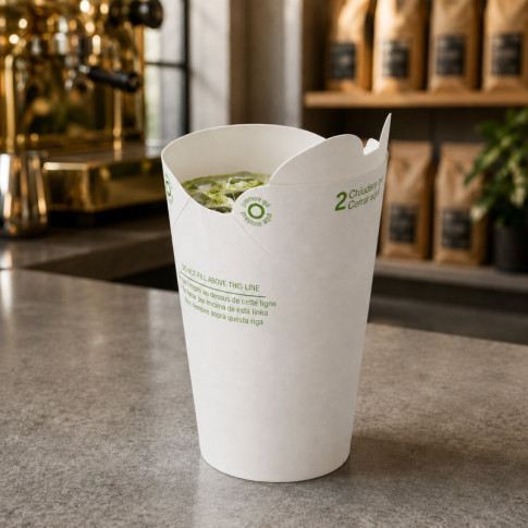Pot Nolida blanc en carton à fermeture intégrée  H81mm 250ml