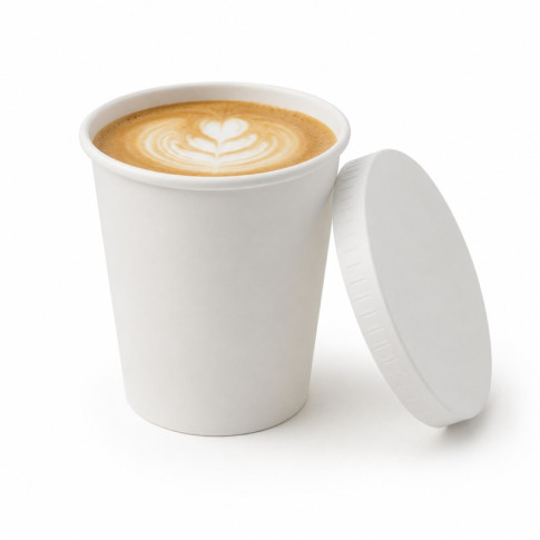 Couvercle carton blanc chaud et froid  H11mm