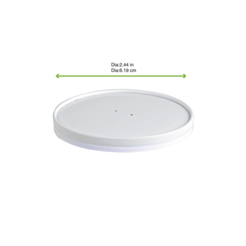 Couvercle plat blanc en carton sans matière plastique, Waterbased  H10mm