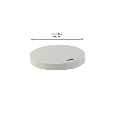 Couvercle plat blanc en carton sans matière plastique, Waterbased  H10mm