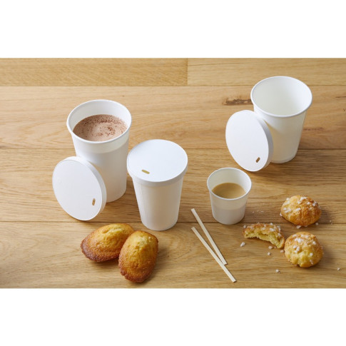 Couvercle plat blanc en carton sans matière plastique, Waterbased  H10mm