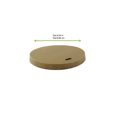 Couvercle plat en carton brun sans matière plastique, Waterbased  H10mm