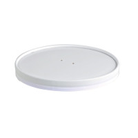 Couvercle plat blanc en carton kraft perforé pour la vapeur  H18mm