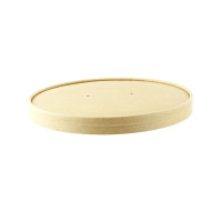 Couvercle plat brun en carton kraft perforé pour la vapeur  H16mm