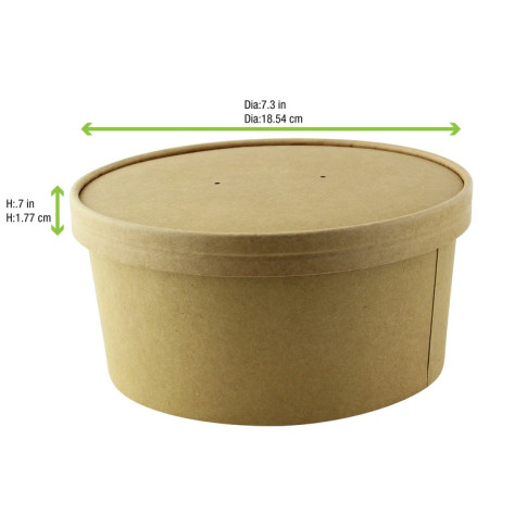 Couvercle plat brun en carton kraft perforé pour la vapeur  H16mm
