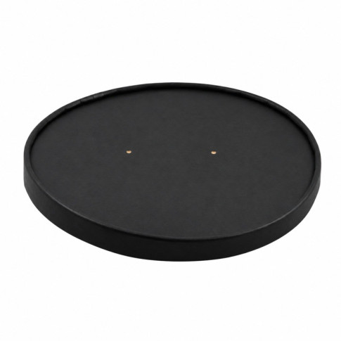 Couvercle plat brun en carton kraft perforé pour la vapeur  H16mm