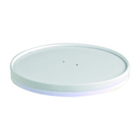 Couvercle plat blanc en carton kraft perforé pour la vapeur  H16mm