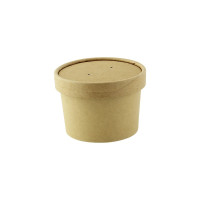 Couvercle plat brun en carton kraft perforé pour la vapeur  H15mm