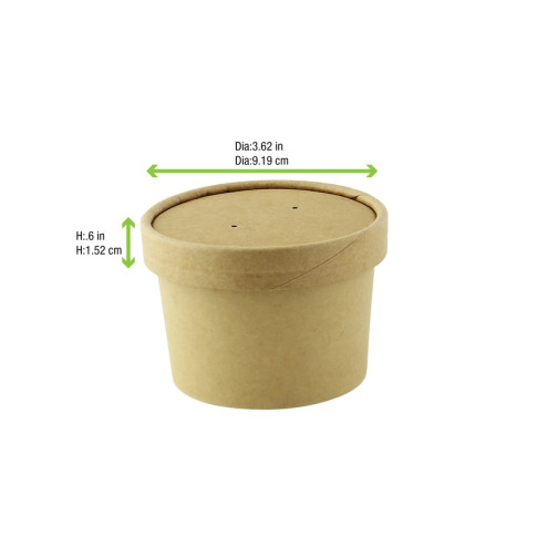 Couvercle plat brun en carton kraft perforé pour la vapeur  H15mm