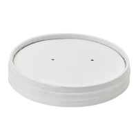 Couvercle plat blanc en carton kraft perforé pour la vapeur  H15mm