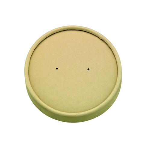 Couvercle plat brun en carton kraft sans matière plastique, Waterbased  H16mm
