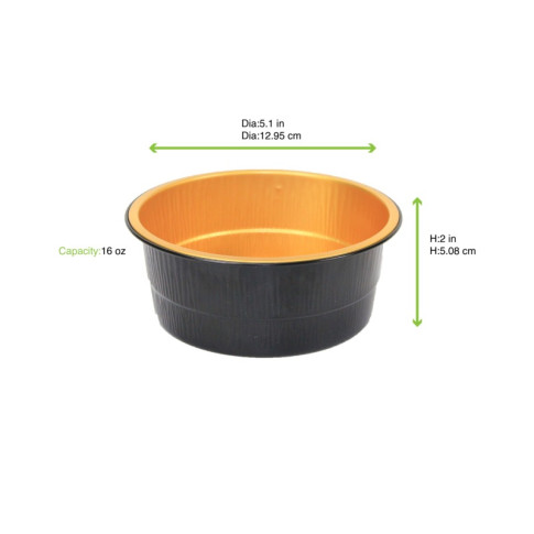Opseal Pot aluminium noir/or  H50mm 450ml