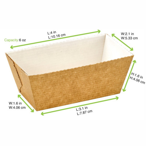 Moule de cuisson carton microflute rectangulaire  103x55mm H40mm 160ml