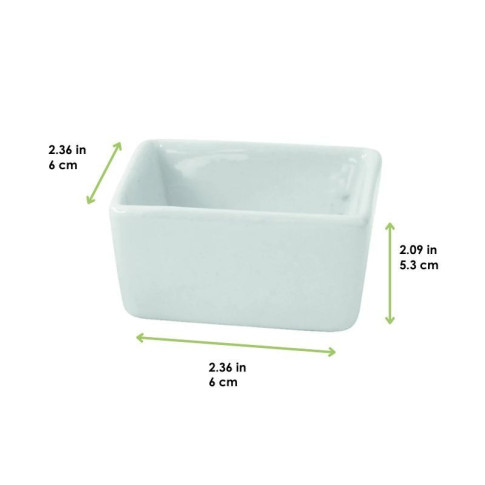 Mini bol cube en porcelaine blanc  60x60mm H53mm
