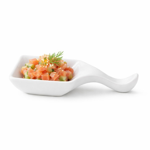 Mini cuillère carrée en porcelaine blanc  96x53mm H15mm