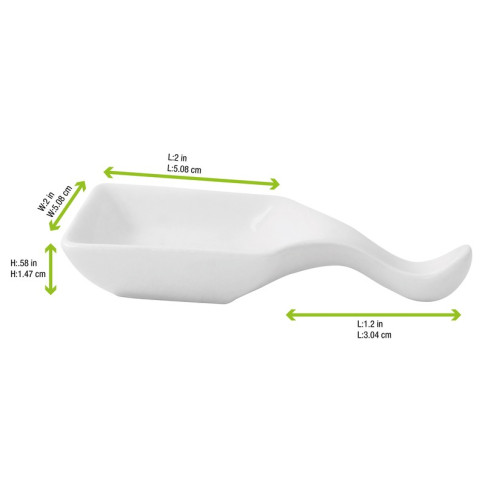 Mini cuillère carrée en porcelaine blanc  96x53mm H15mm