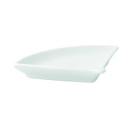 Mini plat éventail en porcelaine blanc  100x76mm H14mm