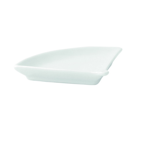 Mini plat éventail en porcelaine blanc  100x76mm H14mm