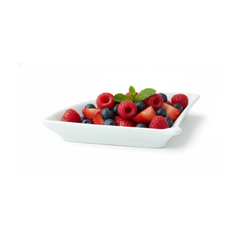 Mini plat éventail en porcelaine blanc  100x76mm H14mm