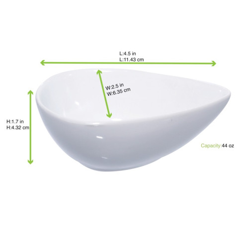 Mini plat ovale en porcelaine blanc  110x70mm H40mm