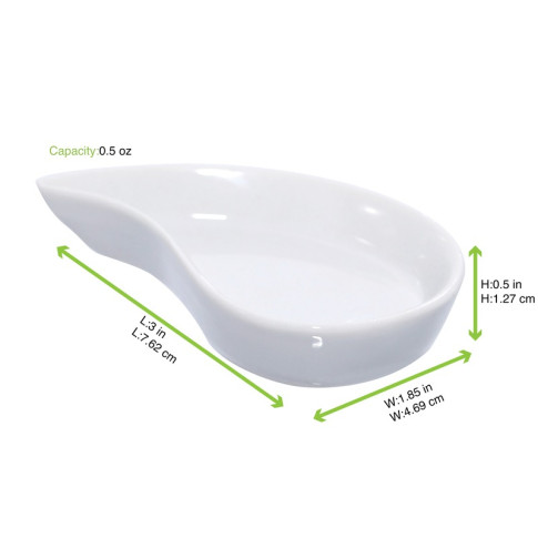 Mini plat en porcelaine blanc  78x48mm H15mm