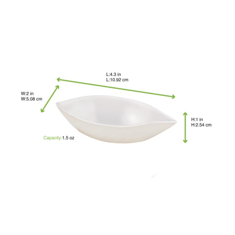 Mise en bouche blanche en pulpe Wave  110x52mm H25mm