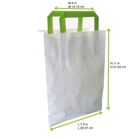 Sac cabas papier blanc recyclé 200x100mm H280mm