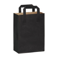 Sac cabas papier recyclé kraft brun imprimé noir 200x100mm H280mm