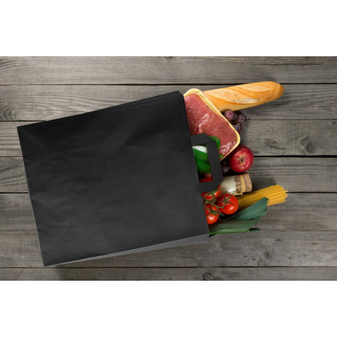 Sac cabas papier recyclé kraft brun imprimé noir 200x100mm H280mm