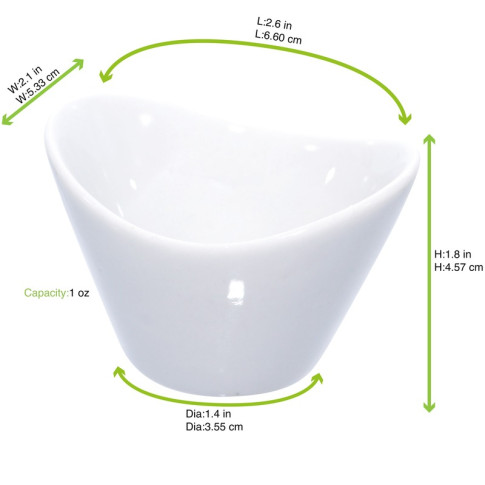 Mini pot en porcelaine blanc  66x54mm H45mm