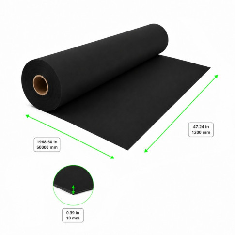 Nappe spunbond en rouleau spunbond  en PP noir  1 200x50 000mm H10mm