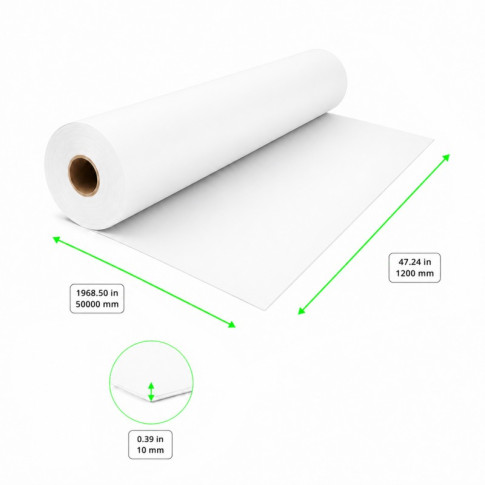 Nappe Spunbond en rouleau  de couleur blanche, en PP  1 200x50 000mm H10mm