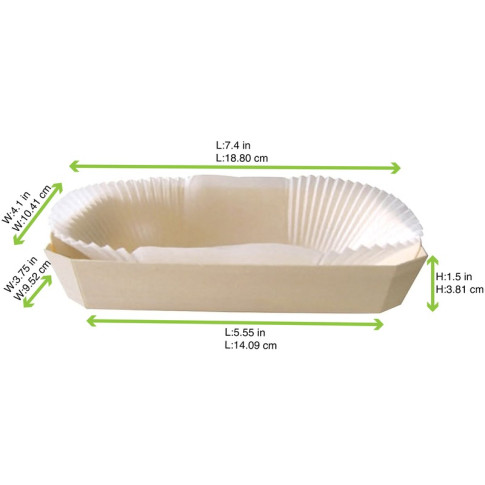 Moule de cuisson bois "Roméo" avec caissette papier  186x115mm H39mm 600ml