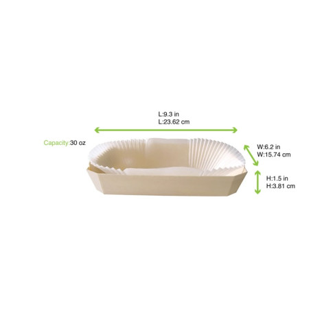 Moule de cuisson bois avec caissette papier  260x160mm H40mm 750ml