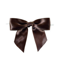 Noeud satin marron avec lien  86