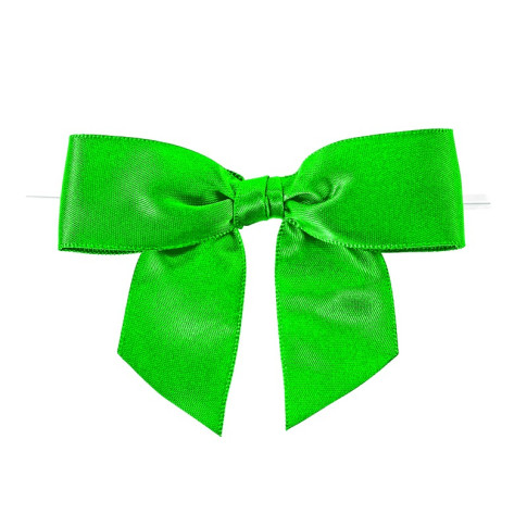 Noeud satin vert avec lien  86