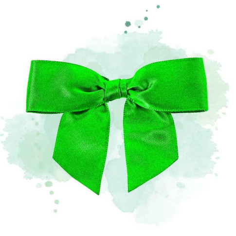 Noeud satin vert avec lien  86