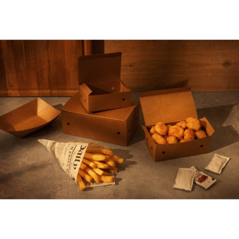 Boîte Kraft 9 Nuggets  140x78mm H53mm