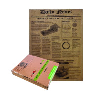 Papier alimentaire kraft brun décor en boite distributrice  350x270mm