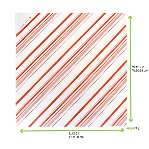 Papier alimentaire blanc ingraissable décor rouge  310x320mm