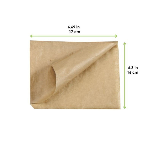 Sac papier brun ouvert sur 2 côtés  170x160mm