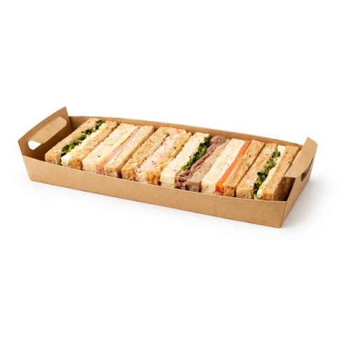 Plateau en carton kraft brun avec poignées  390x150mm H70mm