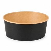 Saladier rond Buckaty en carton kraft noir  H65mm 1300ml