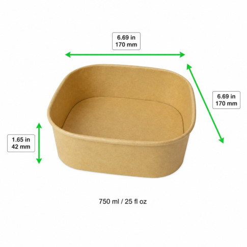 Saladier KraftCarré Multi Usage 170x170mm H42mm 750ml