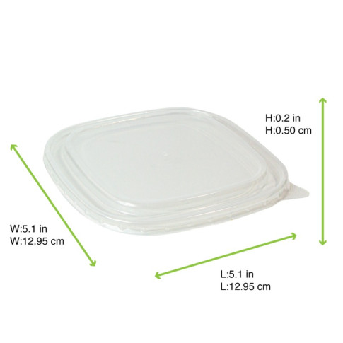 Couvercle PET pour saladier carre  130x130mm